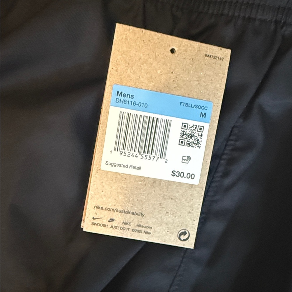 Nike Black Soccer Shorts with White Trim - Picture 3 of 5